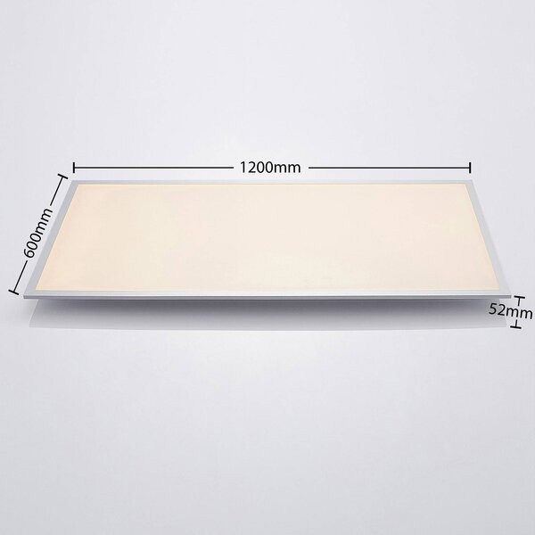 Lindby Zento LED panel, CCT, távirányító, szabály., dimmelhető, Alu / szürke / cink, Konyha, Műanyag, Modern