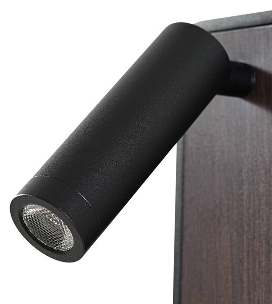 Lindby LED fali világítás Tallis, fekete, USB-C, mozgatható, Fekete, Hálószoba, fém, Modern