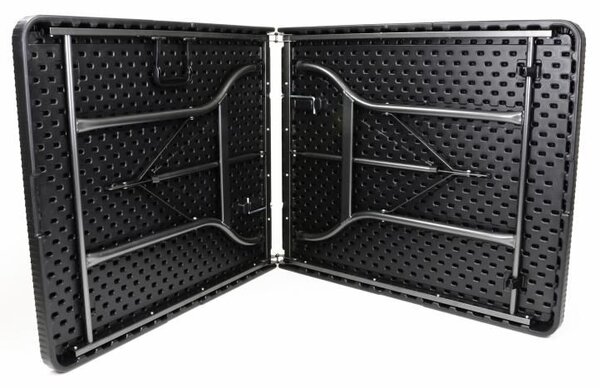 Összecsukható kerti asztal rattan kivitel180 x 75 cm fekete