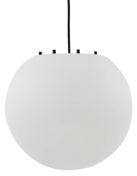 Lindby Alea kültéri függesztett lámpa, fehér, műanyag, Ø 38 cm, dimmelhető, Fehér / opál, Műanyag, Modern