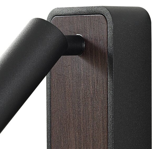 Lindby LED fali világítás Tallis, fekete, USB-C, mozgatható, Fekete, Hálószoba, fém, Modern