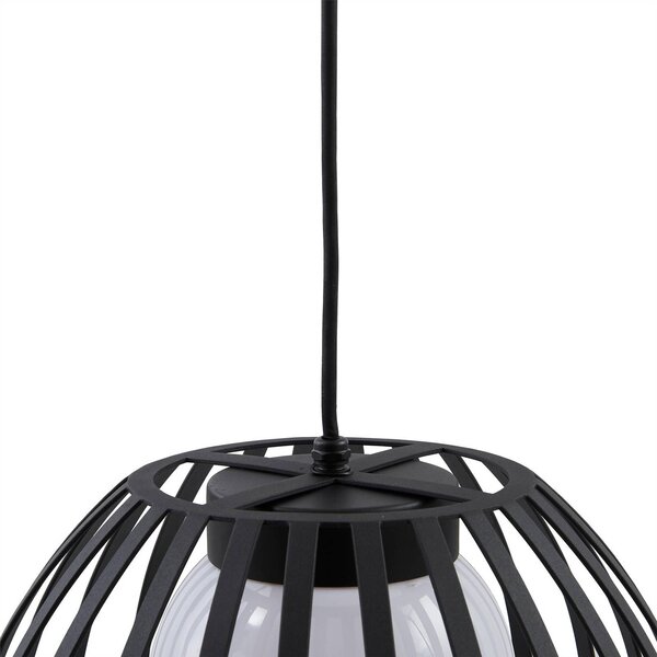 Lucande Marrin kültéri függesztett lámpa, fekete, fém, Ø 31 cm, dimmelhető, Fekete, Nappali / Étkező, fém, Modern