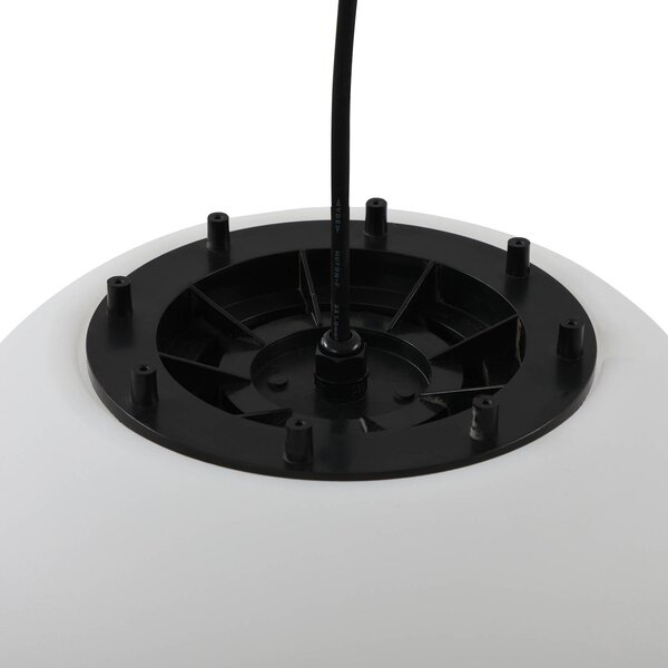 Lindby Alea kültéri függesztett lámpa, fehér, műanyag, Ø 38 cm, dimmelhető, Fehér / opál, Műanyag, Modern