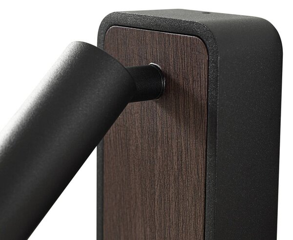 Lindby LED fali világítás Tallis, fekete, USB-C, mozgatható, Fekete, Hálószoba, fém, Modern