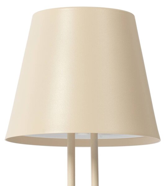 Lindby LED-es újratölthető asztali lámpa Janea TWIN, bézs, fém, dimmelhető, Krém / borostyánsárga, fém, Modern
