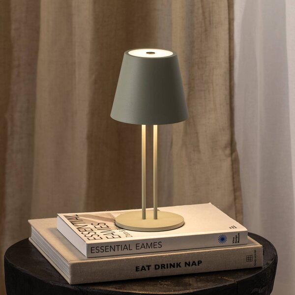 Lindby LED-es újratölthető asztali lámpa Janea TWIN, zöld, fém, dimmelhető, Zöld, fém, Modern