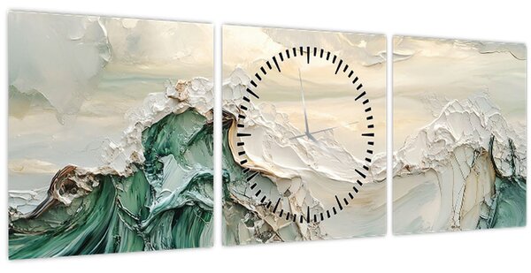 Kép - 3D tengeri absztrakció (órával) (90x30 cm)