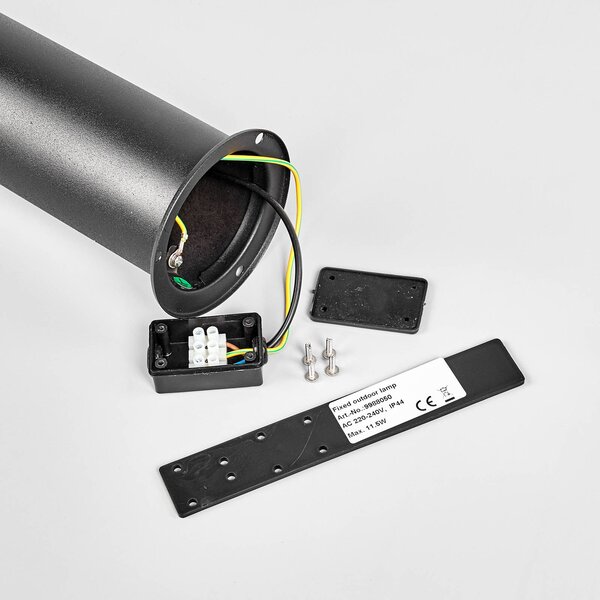 Lindby LED ösvény lámpa Lanea, 60 cm, fekete, érzékelő, IP44, Fekete, Rozsdamentes acél, Modern