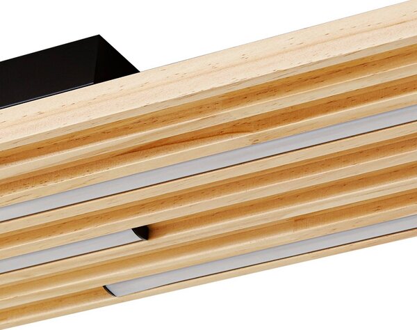 Lindby LED mennyezeti világítás Madero, fenyőfa, 90 cm x 20, Világos fa, Nappali / Étkező, Fa, Modern