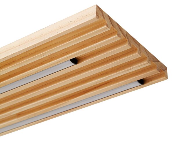 Lindby LED mennyezeti világítás Madero, fenyőfa, 90 cm x 20, Világos fa, Nappali / Étkező, Fa, Modern