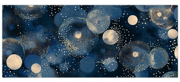 Kép - Kék-arany gyűrűk (120x50 cm)