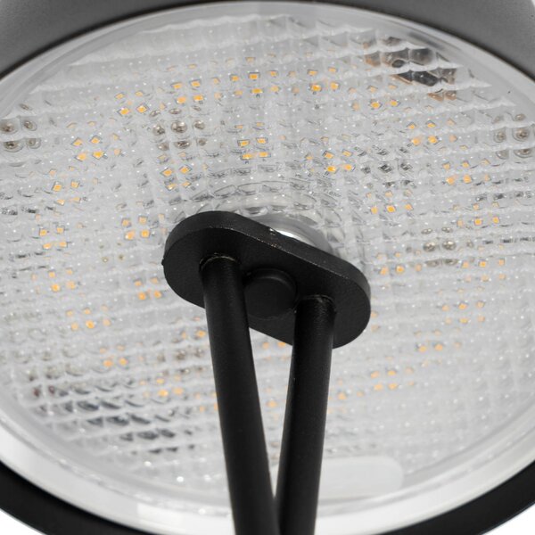 Lindby LED-es újratölthető asztali lámpa Janea CROSS, fekete, fém, dimmelhető, Fekete, fém, Modern
