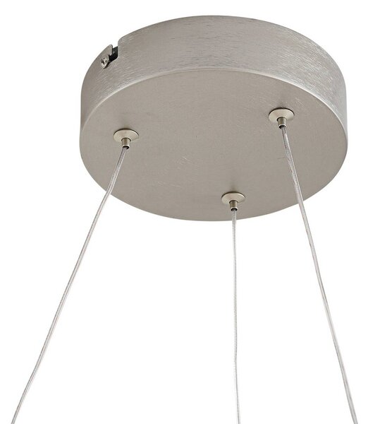 Lucande LED lógó világítás Eloura, ezüst, Ø58cm, fém, CCT, Alu / szürke / cink, Nappali / Étkező, fém, Modern