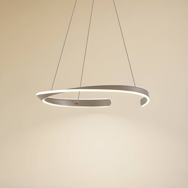 Lucande LED lógó világítás Eloura, ezüst, Ø58cm, fém, CCT, Alu / szürke / cink, Nappali / Étkező, fém, Modern