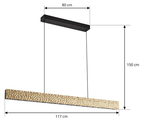Lucande LED lógó világítás Nivara, 117 cm, arany, fém, Sárgaréz / arany, Nappali / Étkező, fém, Modern