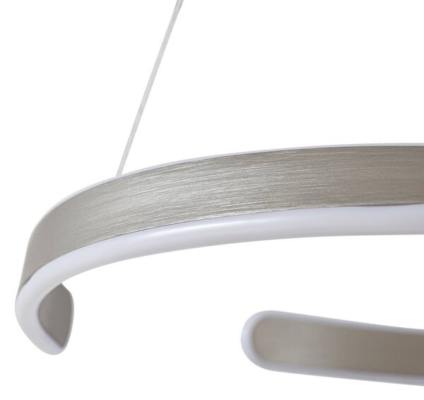 Lucande LED lógó világítás Eloura, ezüst, Ø58cm, fém, CCT, Alu / szürke / cink, Nappali / Étkező, fém, Modern