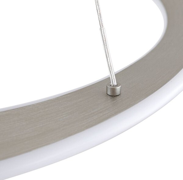 Lucande LED lógó világítás Eloura, ezüst, Ø58cm, fém, CCT, Alu / szürke / cink, Nappali / Étkező, fém, Modern