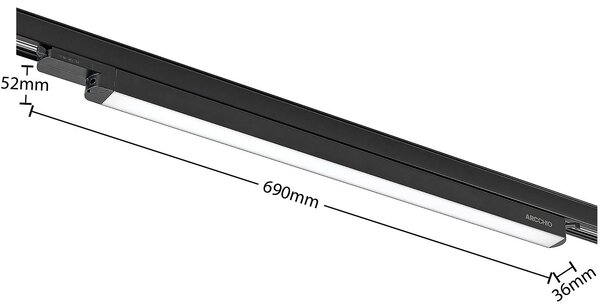 Arcchio Harlow LED sávfény, fekete, 69 cm, 4,000 K, Fekete, Dolgozószoba / Iroda, Alumínium, Modern