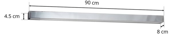 Helestra Theia LED tükör lámpa, krómozott, 90 cm, Króm / ezüst, Fürdőszoba, fém, Modern