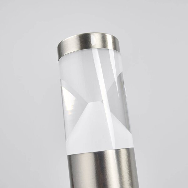 Lindby LED ösvény világítás Fabrizio, magasság 56 cm, rozsdamentes acél, Alu / szürke / cink, Rozsdamentes acél, Modern