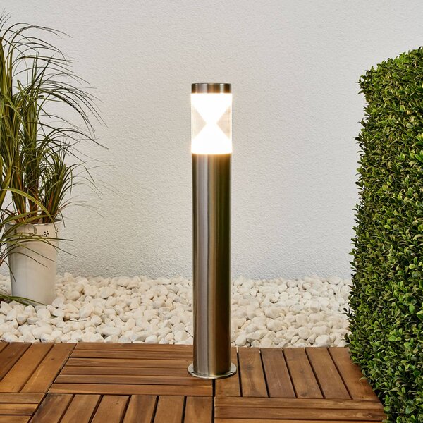 Lindby LED ösvény világítás Fabrizio, magasság 56 cm, rozsdamentes acél, Alu / szürke / cink, Rozsdamentes acél, Modern
