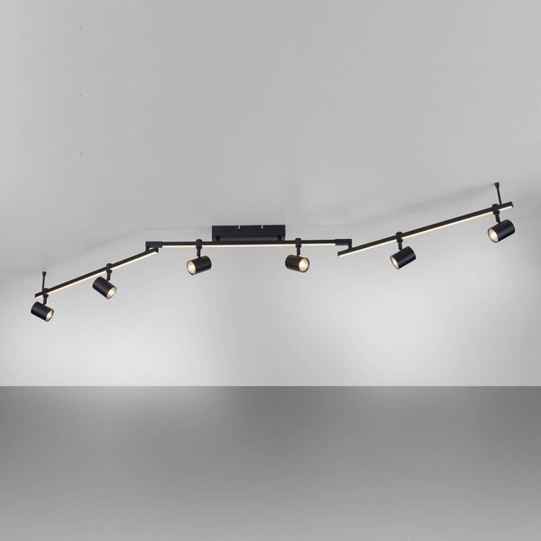 Paul Neuhaus LED mennyezeti spotlámpa Barik, 188 cm, állítható, Fekete, Nappali / Étkező, fém