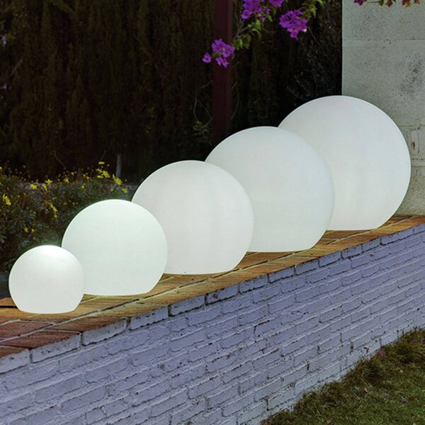 Newgarden Buly LED napelemes világítógömb IP65, Ø 20cm, dimmelhető, Fehér / opál, Műanyag, Modern