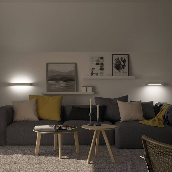 Paulmann LED fali világítás Lucille, fehér, 40 cm, dimmelhető, IP44, dimmelhető, Fehér / opál, Fürdőszoba, Alumínium, Modern