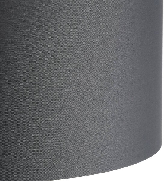 Lindby Maureka mennyezeti lámpa, 94 cm, hatlámpás, textil, dimmelhető, Fekete, Nappali / Étkező, Textil / szövet / selyem, Modern