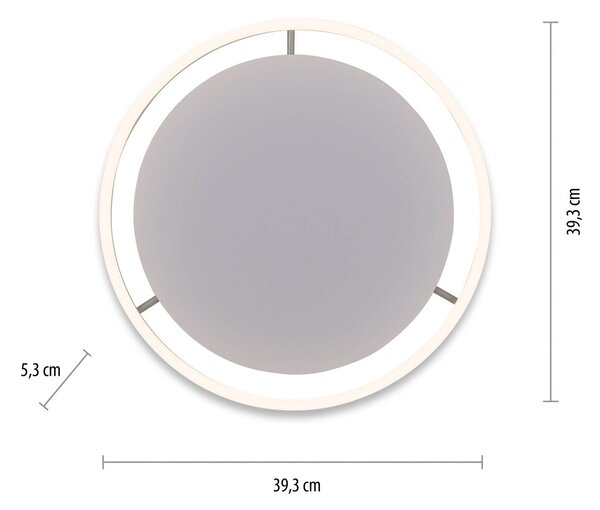JUST LIGHT. GmbH LED mennyezeti lámpa Ritus, Ø 39,3cm, alumínium, dimmelhető, Alu / szürke / cink, Nappali / Étkező, Alumínium, Modern