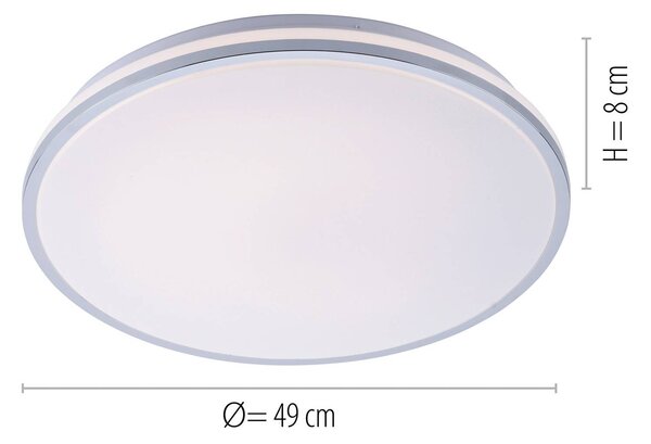 JUST LIGHT. GmbH Isabell LED mennyezeti lámpa, Ø 49 cm, Króm / ezüst, Fürdőszoba, Műanyag, Modern