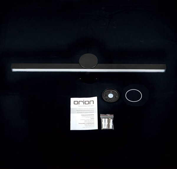 ORION Beauty LED tükörvilágítás, szélesség 61cm, fekete, Fekete, Fürdőszoba, Alumínium, Modern