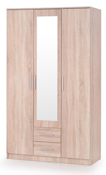 Gardróbszekrény Cirveso 119, Laminált forgácslap, 205x120x52cm, Sonoma tölgy