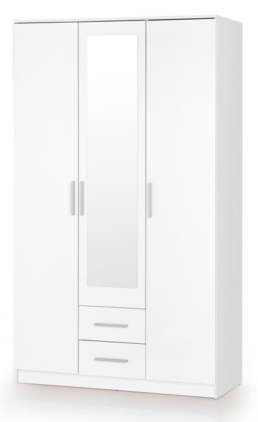 Gardróbszekrény Cirveso 119, Laminált forgácslap, 205x120x52cm, Fehér