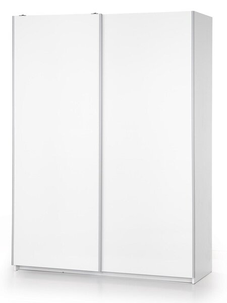 Gardróbszekrény Cirveso 110, Laminált forgácslap, 210x153x58cm, Fehér, Fényes fehér