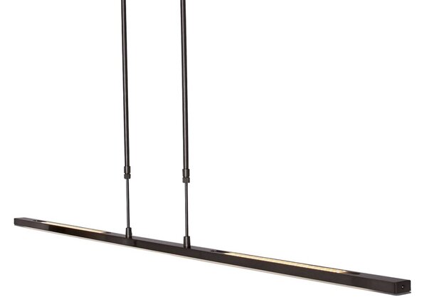 Steinhauer LED-es függőlámpa Zelena, fekete, hossza 122cm, fém, CCT, dimmelhető, Fekete, Nappali / Étkező, fém, Modern