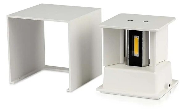 V-TAC 11W kültéri, fehér, szögletes, fali LED lámpa meleg fehér, 120 Lm/W - SKU 218527