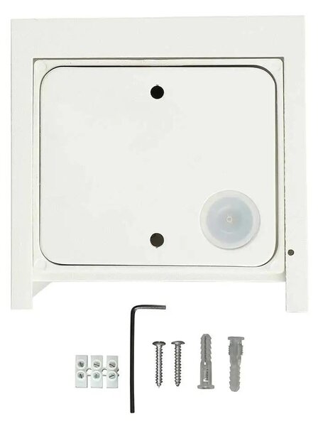 V-TAC 11W kültéri, fehér, szögletes, fali LED lámpa meleg fehér, 120 Lm/W - SKU 218527