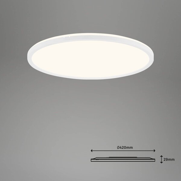 Briloner LED mennyezeti lámpa Slim S, dimmelhető CCT fehér Ø 45 cm,, Fehér / opál, Konyha, Műanyag, Modern