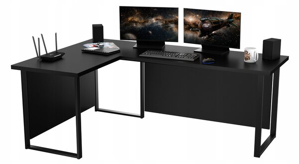 Sarok PC asztal Vintid (fekete)