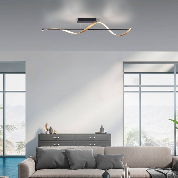 Q-Smart-Home Paul Neuhaus Q-Swing mennyezeti lámpa, antracit, dimmelhető, Fekete, Nappali / Étkező, Alumínium, Modern