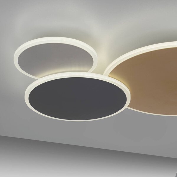 Q-Smart-Home Paul Neuhaus Q-Piato LED világítás 3 izzós, dimmelhető, Többszínű, Nappali / Étkező, fém, Modern