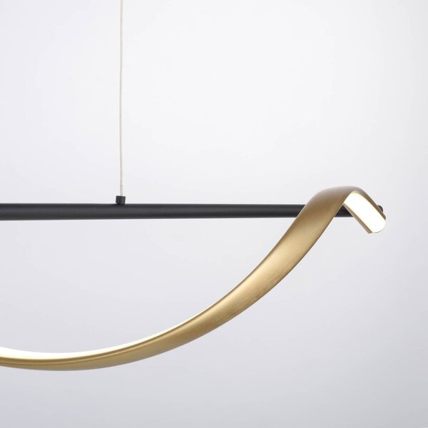Q-Smart-Home Paul Neuhaus Q-Swing lógó lámpa, antracit/sárgaréz, dimmelhető, Fekete, Nappali / Étkező, Alumínium, Modern