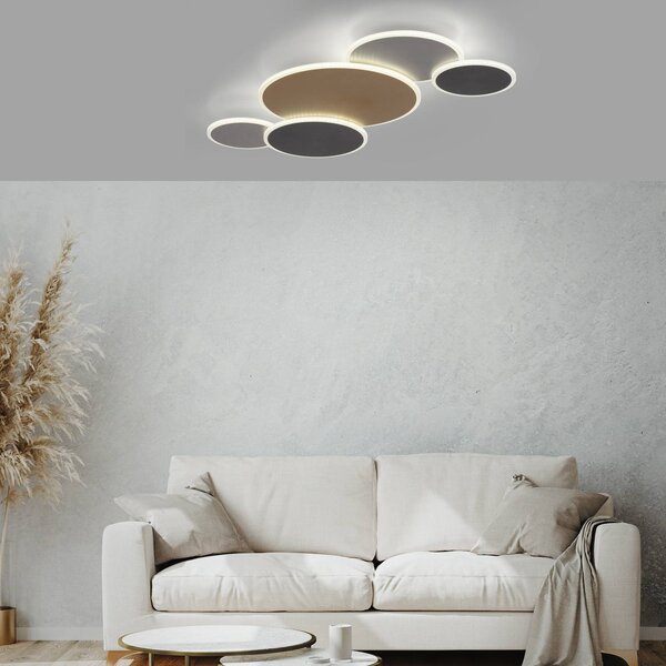 Q-Smart-Home Paul Neuhaus Q-Piato LED világítás 5 izzós, dimmelhető, Többszínű, Nappali / Étkező, fém, Modern