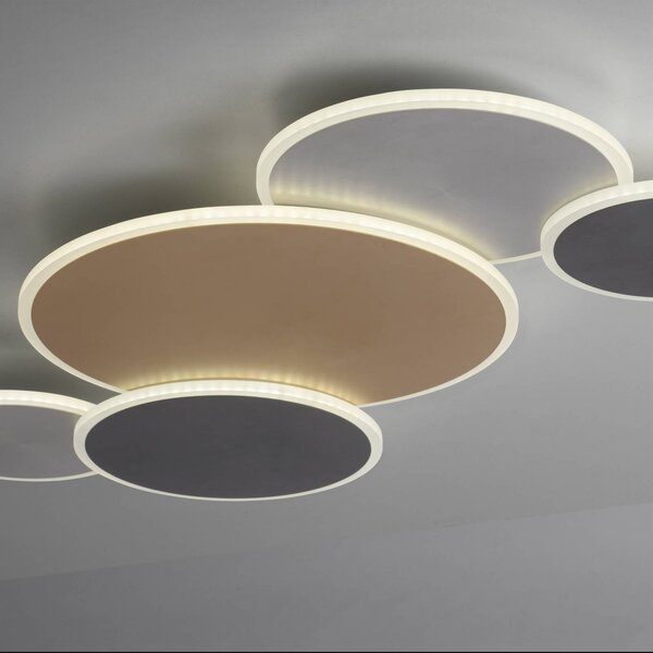 Q-Smart-Home Paul Neuhaus Q-Piato LED világítás 5 izzós, dimmelhető, Többszínű, Nappali / Étkező, fém, Modern