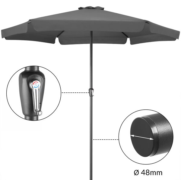 Deuba Maui kerti napernyő UV 80 + Ø 330 cm - antracit