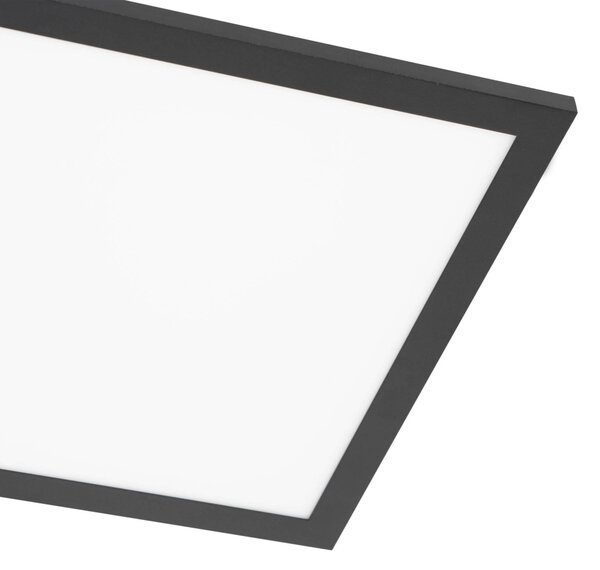 Lindby LED panel Lamin, fekete, 30 cm, CCT, fényerőszabályzó, távirányítóval, dimmelhető, Fekete, Nappali / Étkező, Modern