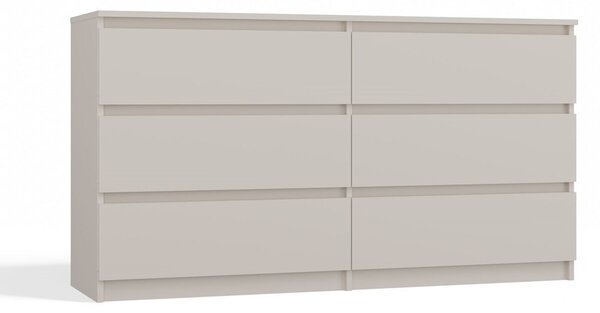 Aldabra M6 140 fiókos szekrény, 138x75x40 cm, kasmír