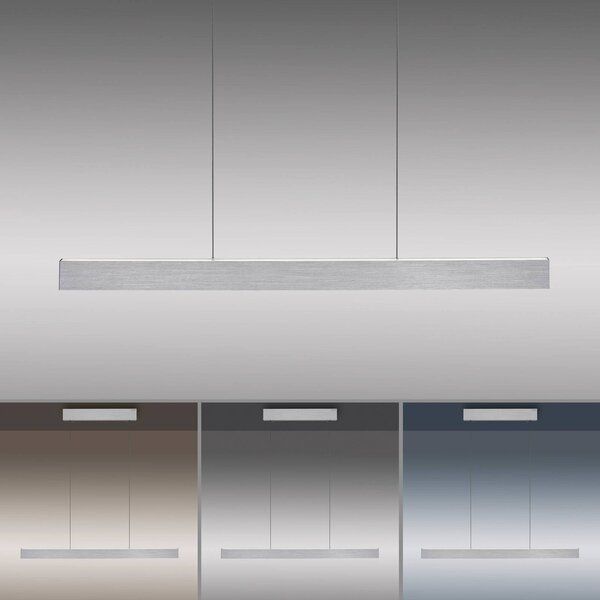 PURE LED függő világítás E-Motion, gyémánt, CCT, dimmelhető, Alu / szürke / cink, Nappali / Étkező, Alumínium, Modern