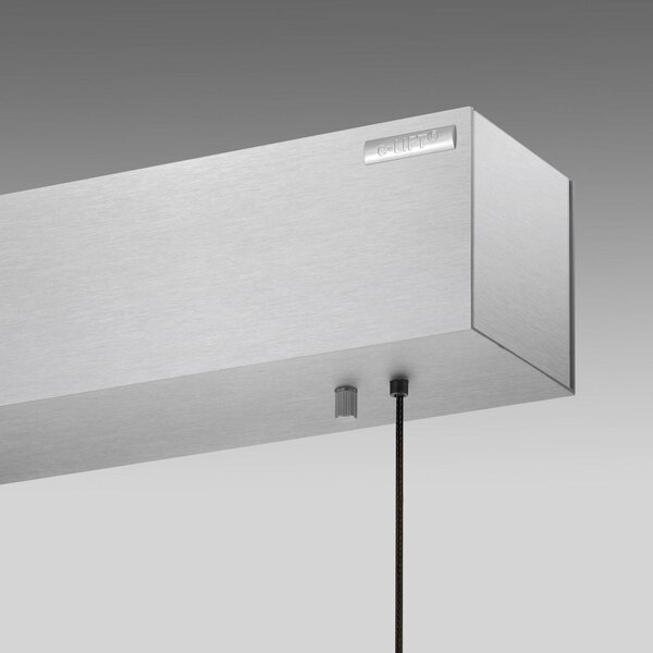 PURE LED függő világítás E-Motion, gyémánt, CCT, dimmelhető, Alu / szürke / cink, Nappali / Étkező, Alumínium, Modern